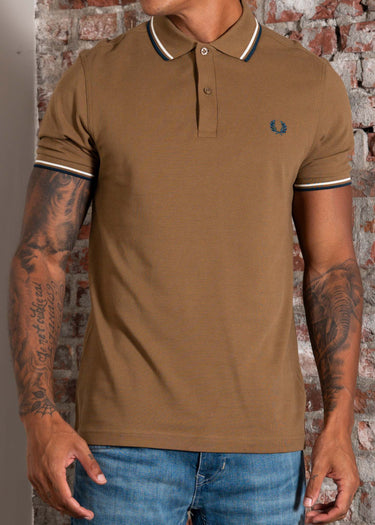 Fred Perry Polo's Twin tipped polo - shaded stone ecru dark petrol