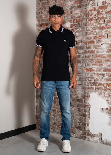 Fred Perry Polo's Twin tipped fred perry shirt - black white white