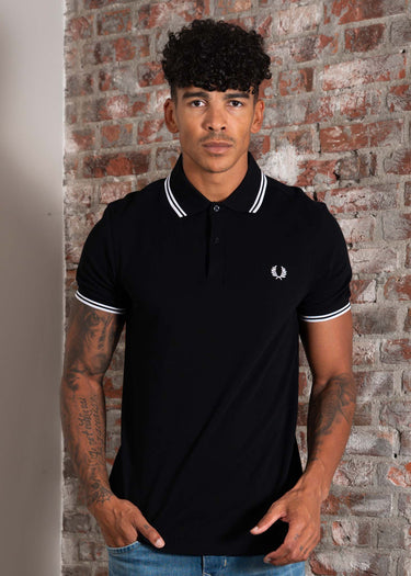 Fred Perry Polo's Twin tipped fred perry shirt - black white white