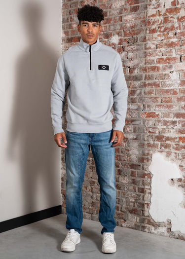 MA.Strum Truien Neo quarter zip sweat - battleship grey