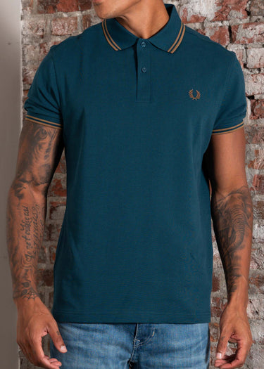 Fred Perry Polo's Twin tipped polo - dark petrol shaded stone