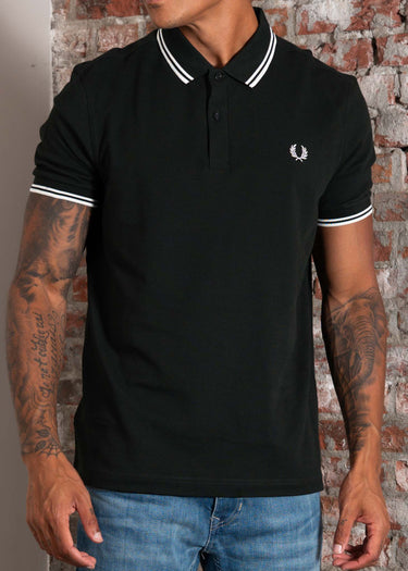 Fred Perry Polo's Twin tipped fred perry shirt - night green snow white snow white