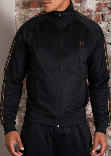 Fred Perry Vesten Contrast tape track jacket - black shaded stone