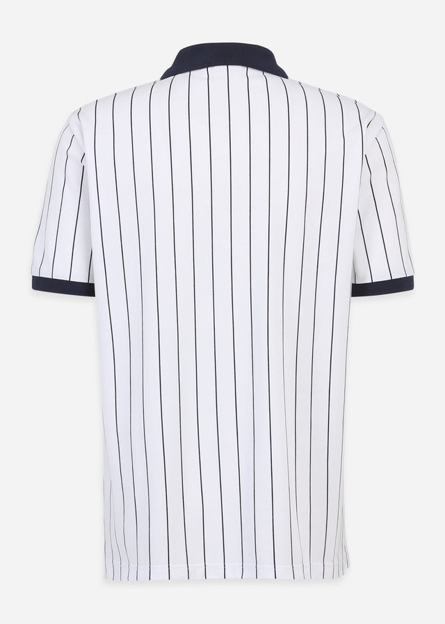 Fila Polo's Linter striped polo shirt - bright white black iris striped