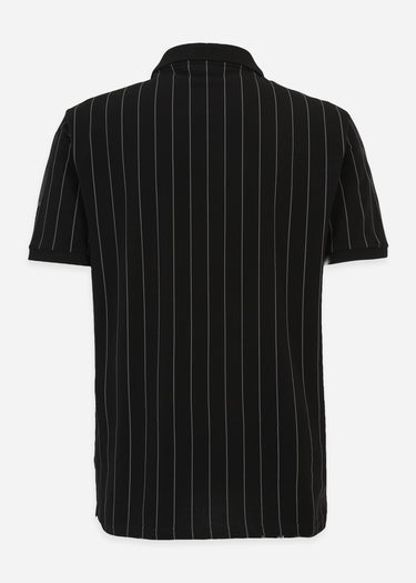 Fila Polo's Linter striped polo shirt - black iron gate striped