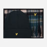 Lyle & Scott Sjaals  Lambswool blend checked scarf and beanie gift set - argyle teal 