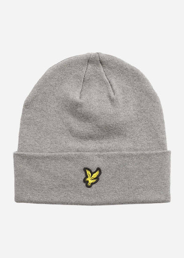 Lyle & Scott Mutsen Cotton merino beanie - mid grey marl