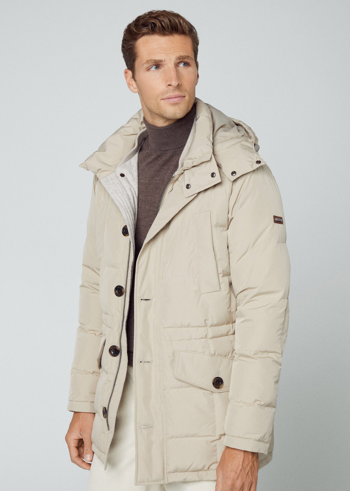 Hackett London Jassen  Long hooded puffer - rope 