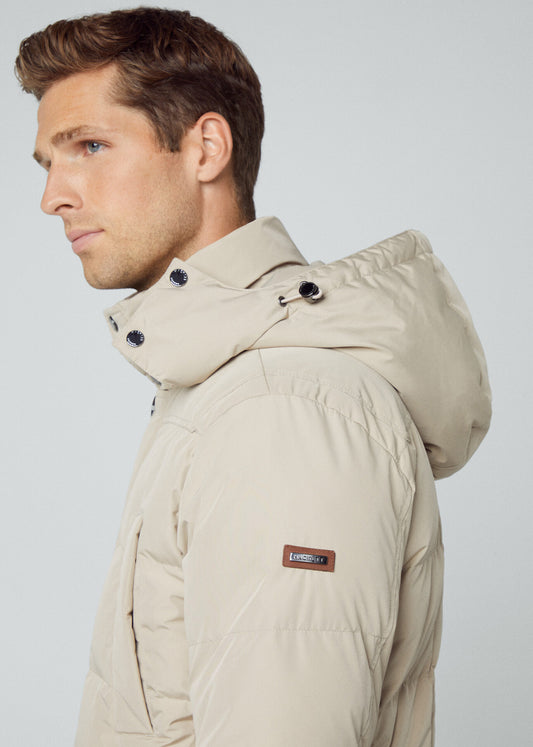 Hackett London Jassen  Long hooded puffer - rope 