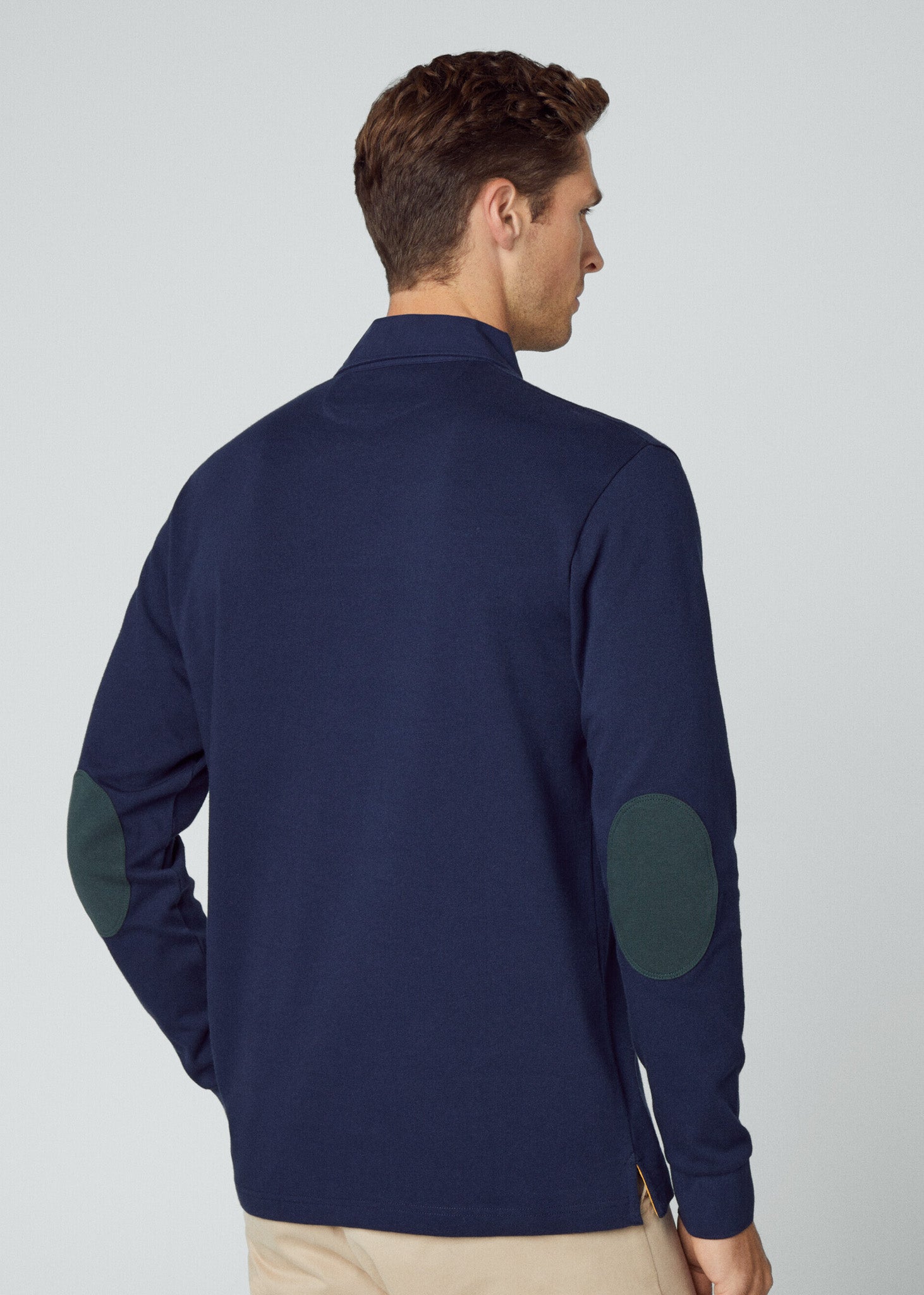 Hackett London Longsleeve Polo's  Heritage logo rugby - navy 