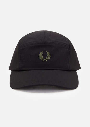 Fred Perry Petten 5 panel ripstop cap - black