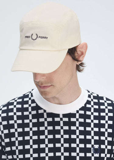 Fred Perry Petten 5 panel flap twill cap - ecru