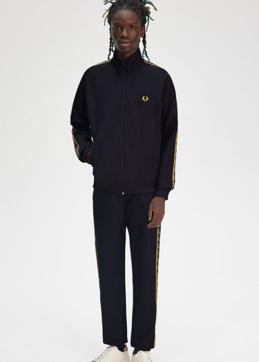Fred Perry Vesten Contrast taped track jacket - navy honeycomb