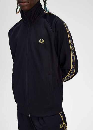 Fred Perry Vesten Contrast taped track jacket - navy honeycomb