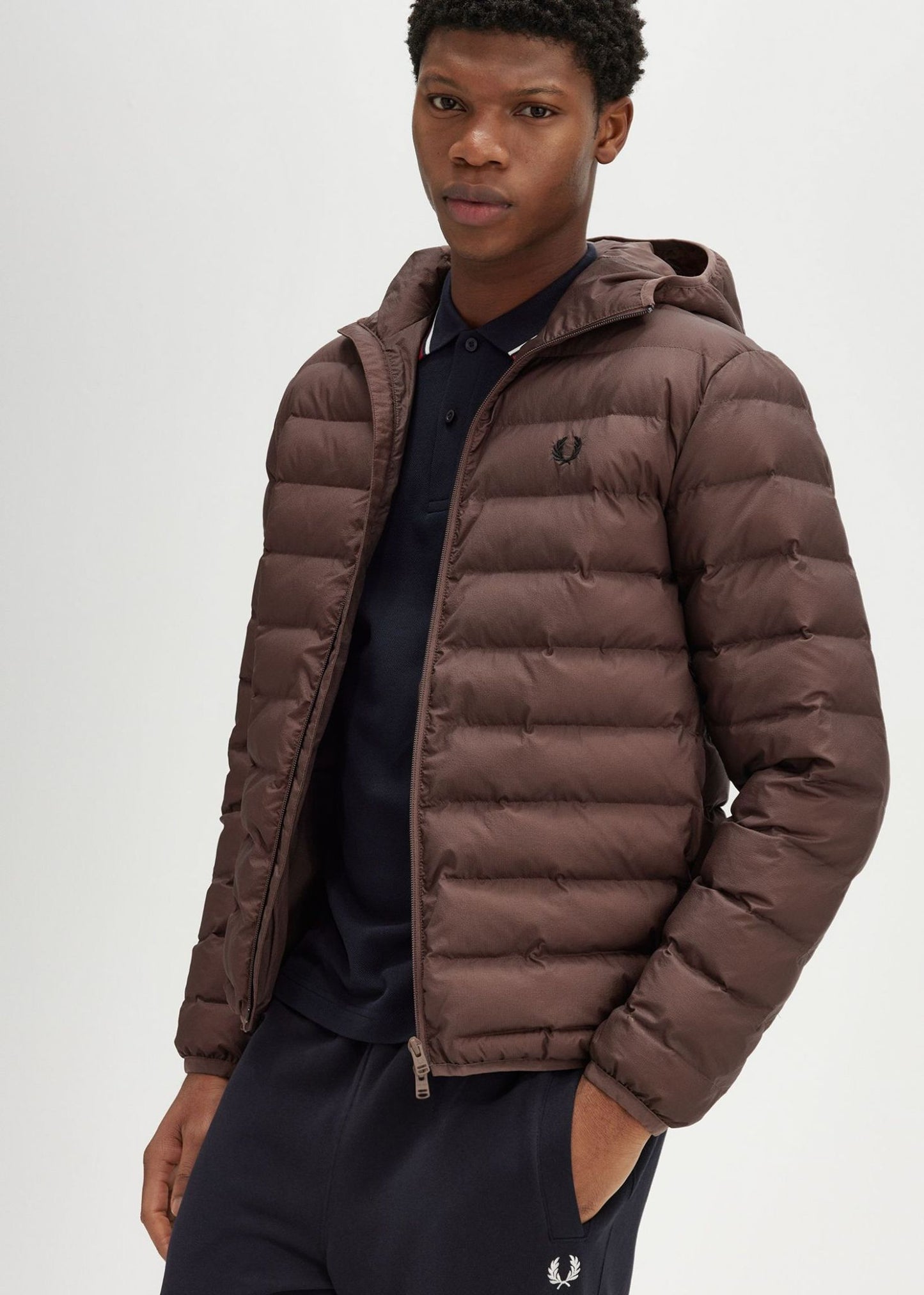 Fred Perry Jassen  Hooded insulated jacket - carrington-road-brick 