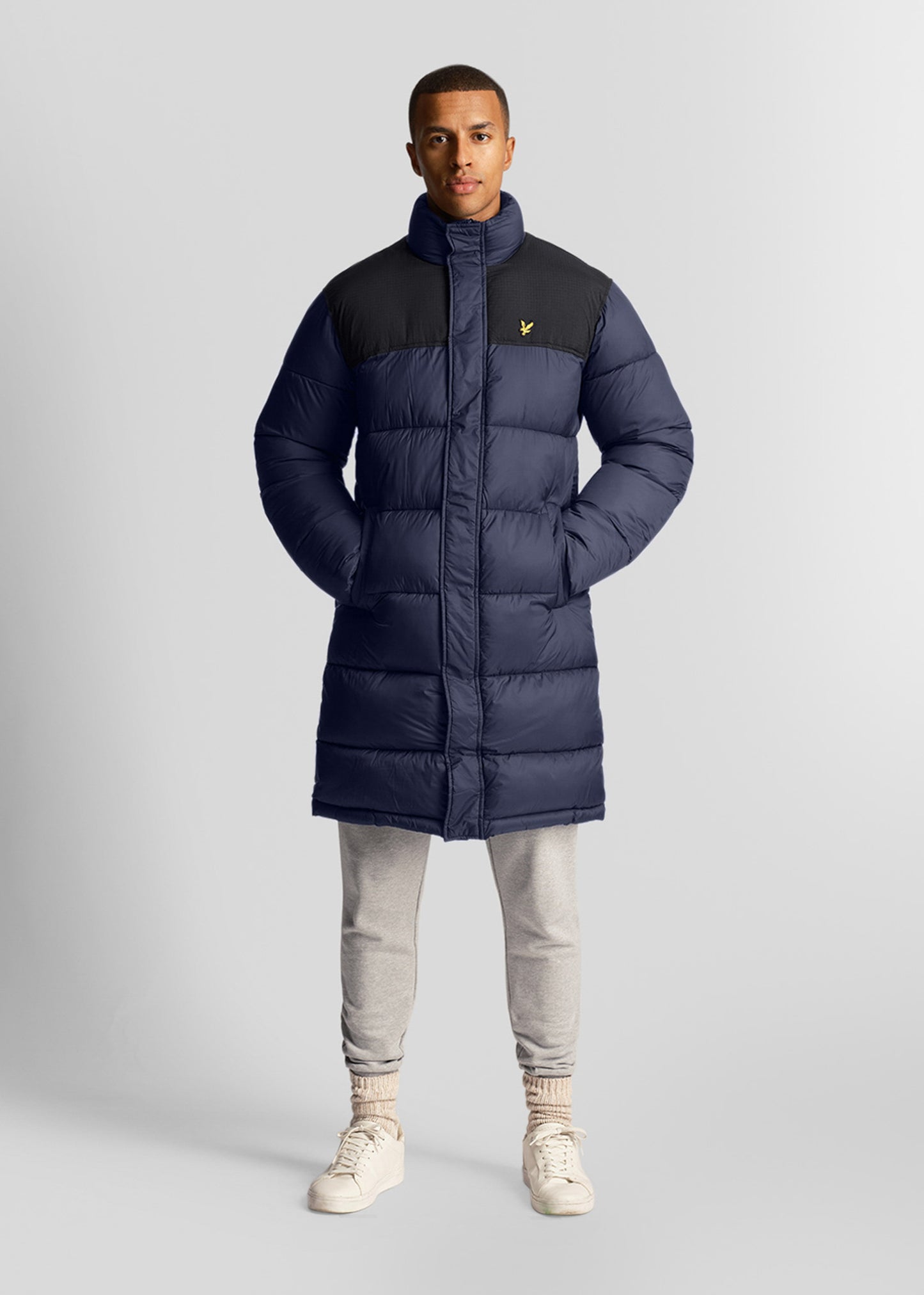 Lyle & Scott Jassen  Longline wadded puffer - dark navy 