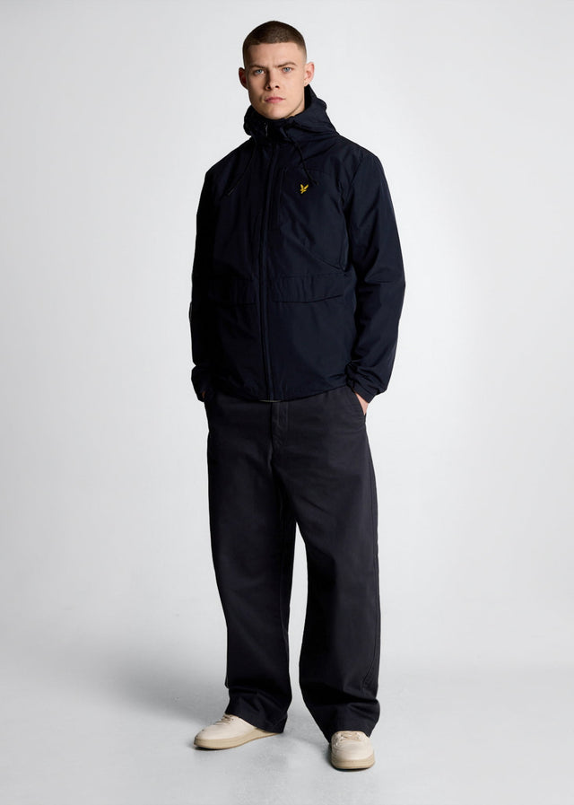 Lyle & Scott Jassen Lightweight hooded zip through jacket - dark navy