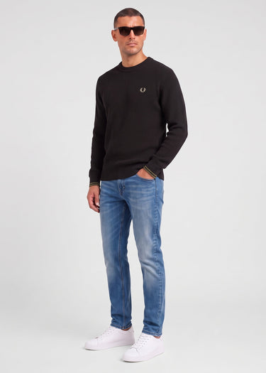 Fred Perry Truien Waffle stitch jumper - black