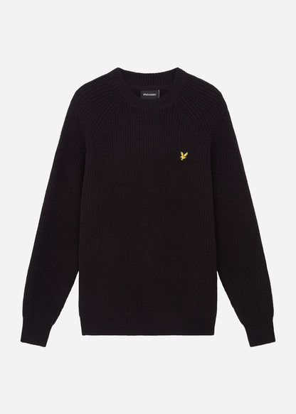 Lyle & Scott Truien  Shaker stitch mock neck - jet black 