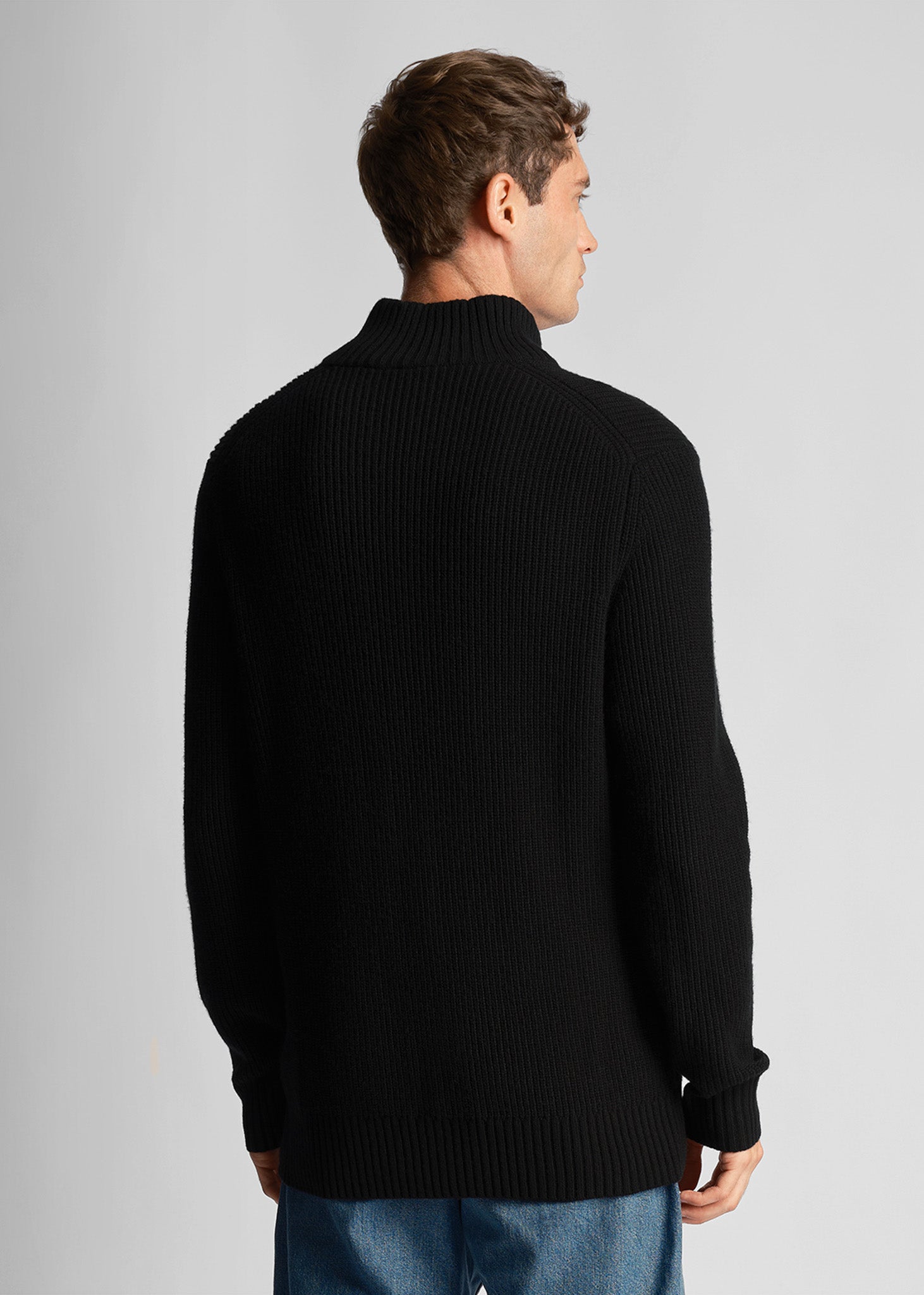 Lyle & Scott Truien  Ribbed quarter zip jumper - jet black 