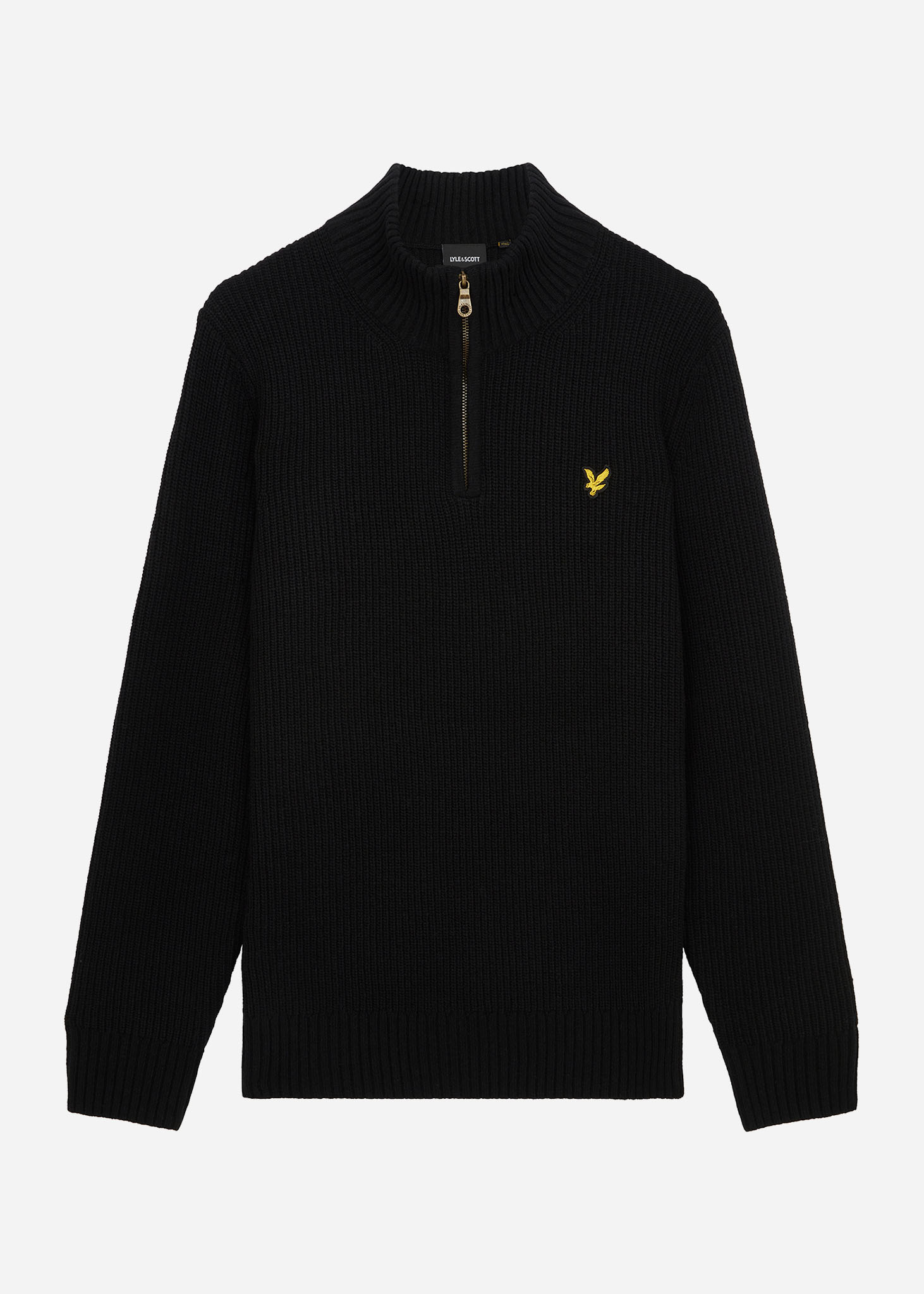 Lyle & Scott Truien  Ribbed quarter zip jumper - jet black 