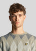 Lyle & Scott Truien  British argyle crew neck - cove 