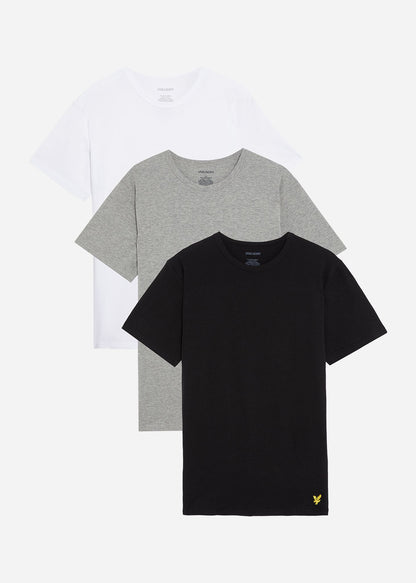 Lyle & Scott T-shirts  Basic 3 pack t-shirt - jet black mid grey marl white 