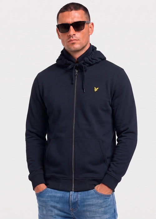 Zip through hoodie - dark navy