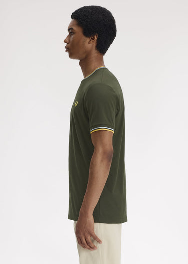 Fred Perry T-shirts Twin tipped t-shirt - hunting green light ice lemon barley