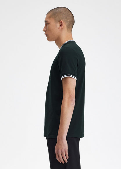 Fred Perry T-shirts  Twin tipped t-shirt - night green snow white 