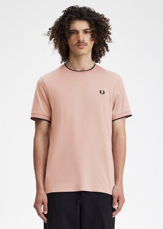 Fred Perry T-shirts  Twin tipped t-shirt - dark pink dustro black 