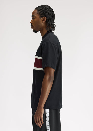Fred Perry T-shirts Embroidered panel t-shirt - black