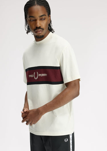 Fred Perry T-shirts Embroidered panel t-shirt - ecru