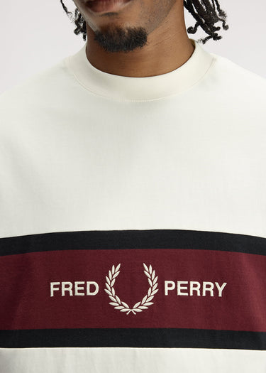 Fred Perry T-shirts Embroidered panel t-shirt - ecru