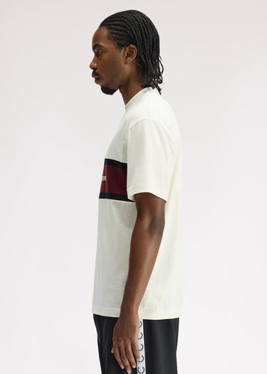 Fred Perry T-shirts Embroidered panel t-shirt - ecru
