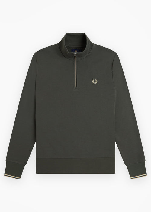Half zip sweatshirt - field green oatmeal