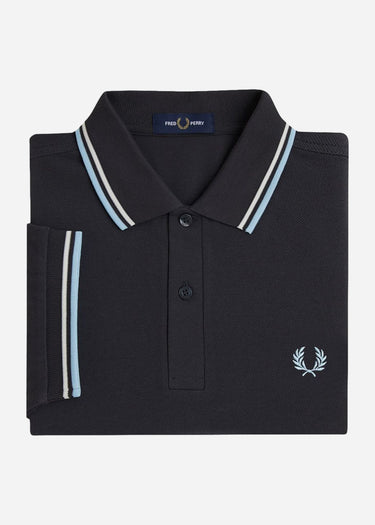 Fred Perry Polo's Twin tipped fred perry shirt - anchor grey ecru ball boy blue