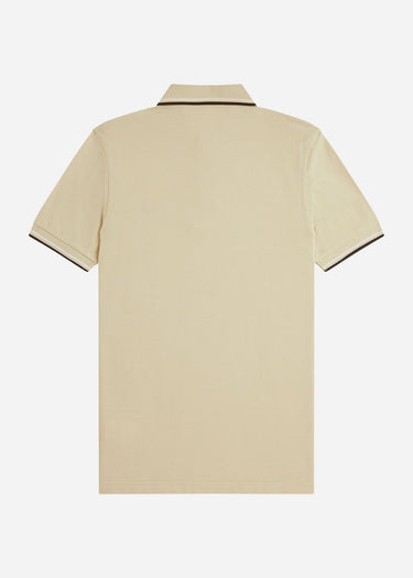 Fred Perry Polo's Twin tipped fred perry shirt - oatmeal snow white anchor grey