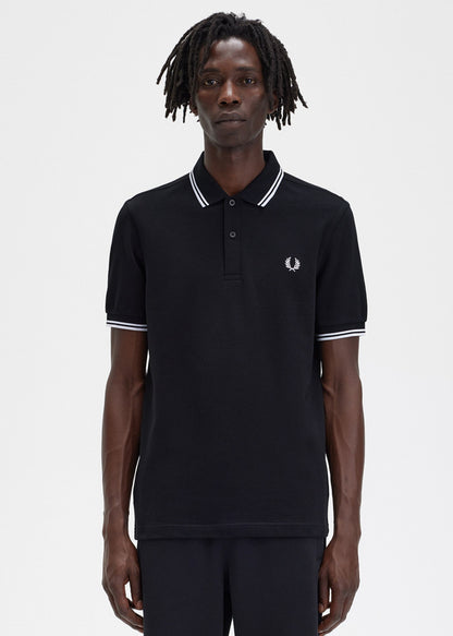 Fred Perry Polo's  Twin tipped fred perry shirt - black white white 