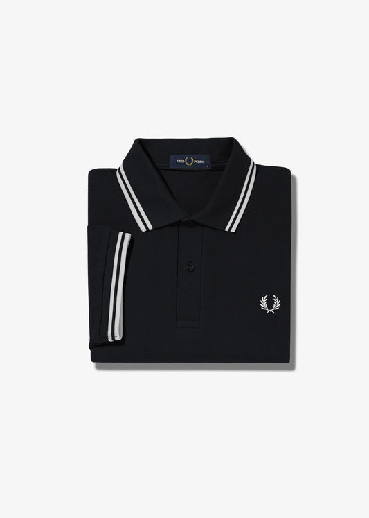 Fred Perry Polo's  Twin tipped fred perry shirt - black white white 