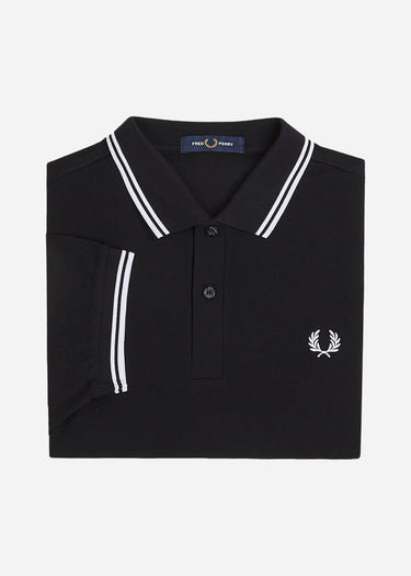 Fred Perry Polo's  Twin tipped fred perry shirt - black white white 