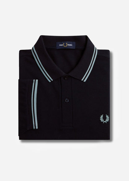 Fred Perry Polo's  Twin tipped fred perry shirt - navy-silver blue silver blue 