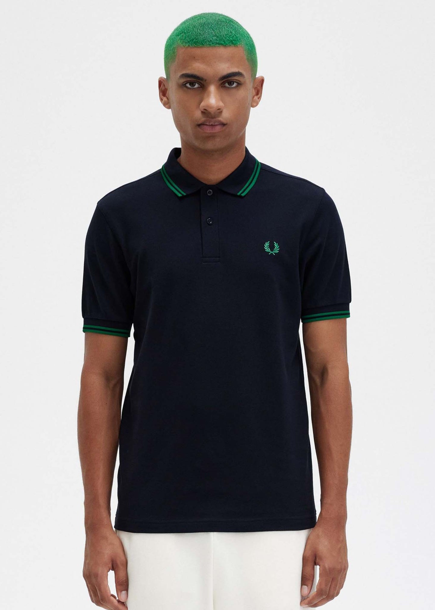 Fred Perry Polo's  Twin tipped fred perry shirt - navy fp green 