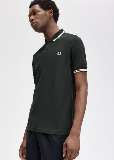Fred Perry Polo's Twin tipped fred perry polo shirt- nightgreen snow white