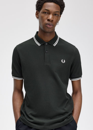 Fred Perry Polo's Twin tipped fred perry polo shirt- nightgreen snow white