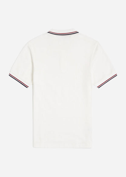 Fred Perry Polo's  Twin tipped fred perry shirt - snow white burnt red navy 