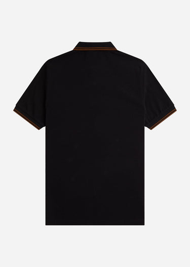 Fred Perry Polo's  Twin tipped fred perry shirt - black whisky brown 