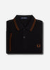 Fred Perry Polo's  Twin tipped fred perry shirt - black whisky brown 