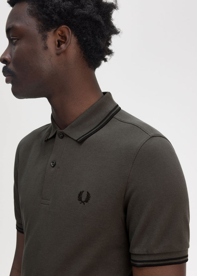 Fred Perry Polo's Twin tipped fred perry polo shirt- field green black