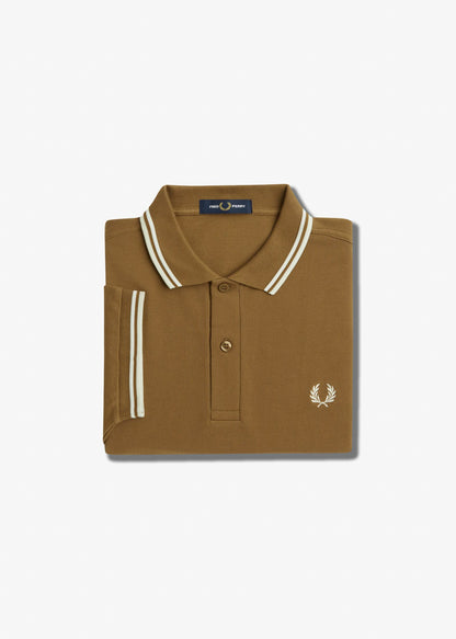 Fred Perry Polo's  Twin tipped Fred Perry shirt - shaded stone snow white ecru 